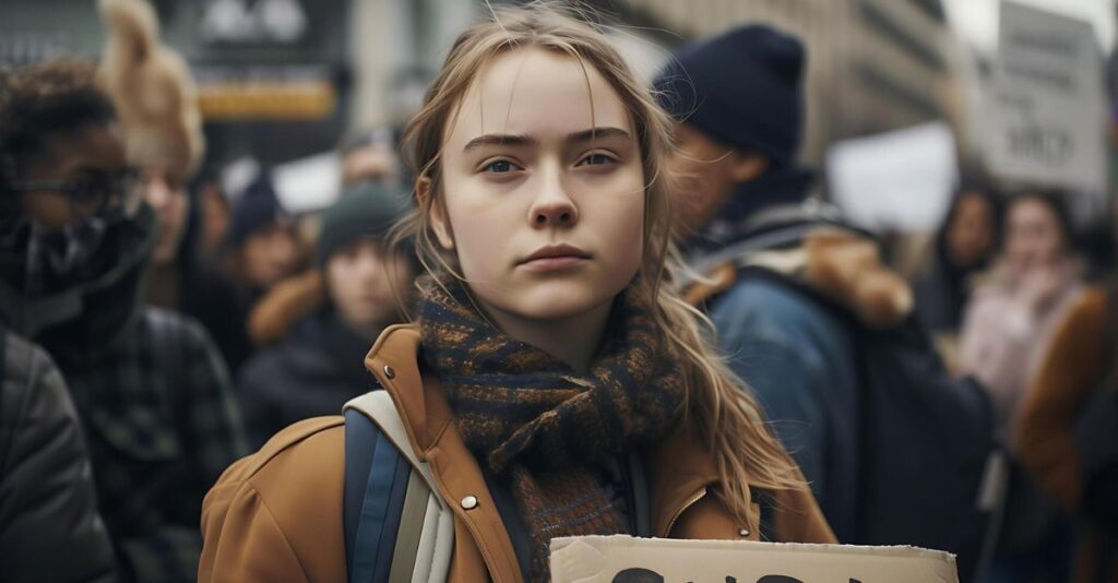 Mujer en protesta