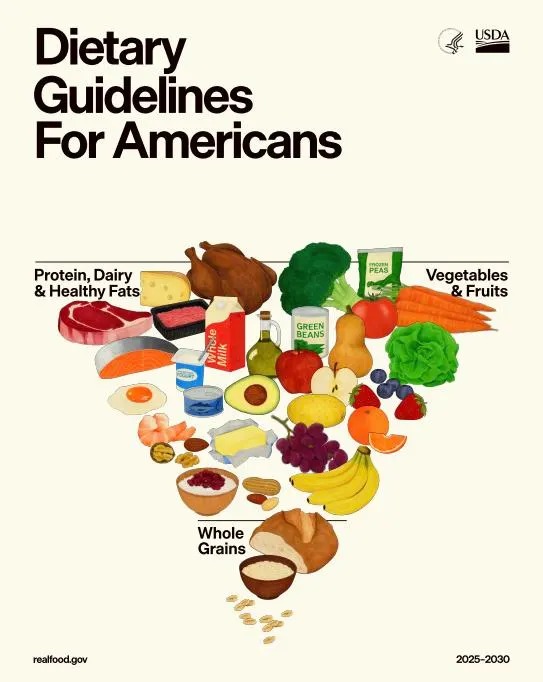 Pirámide alimentaria de Estados Unidos 2025-2030