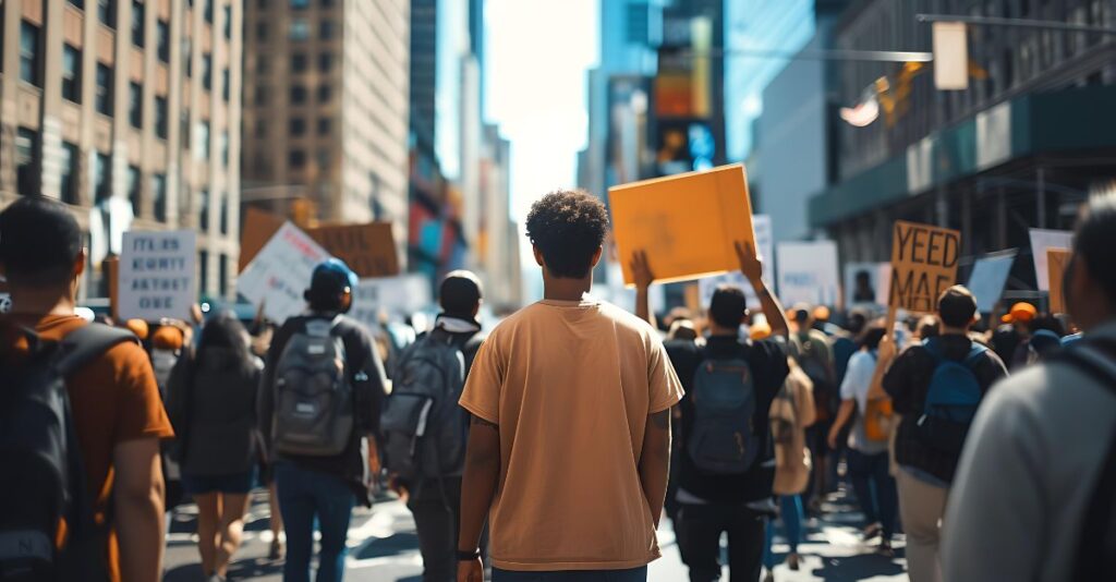 Joven en manifestación social