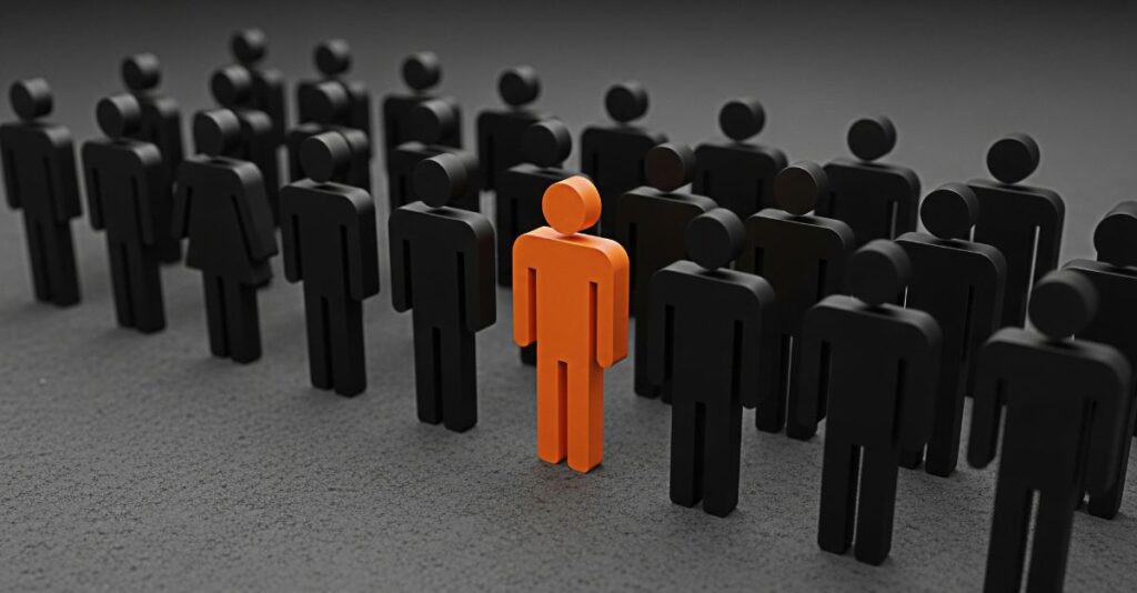 Individuo representación color naranja