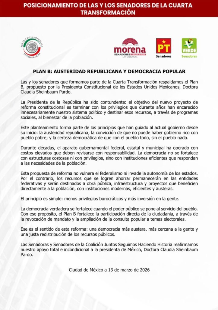 Comunicado Reforma Electoral