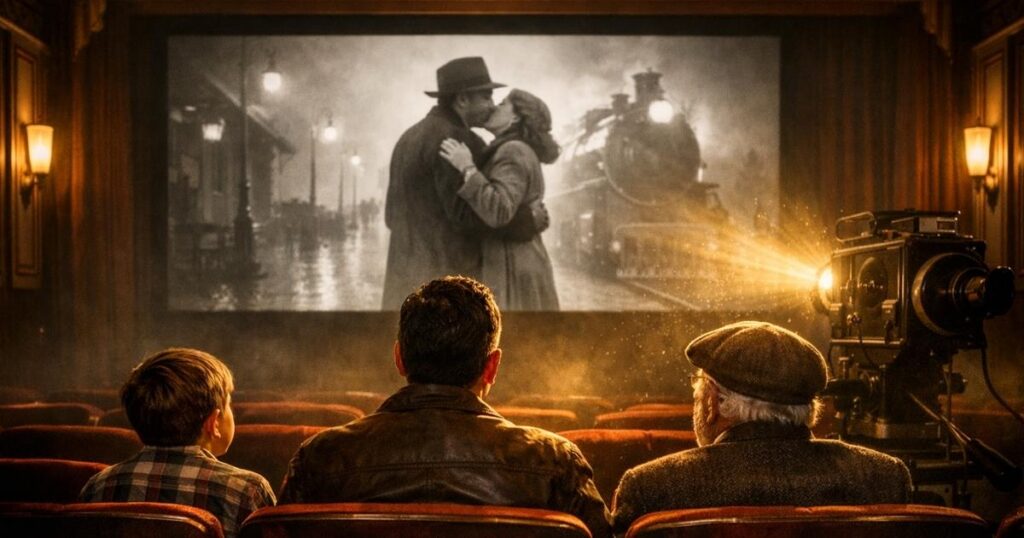 personas diferentes edades viendo película