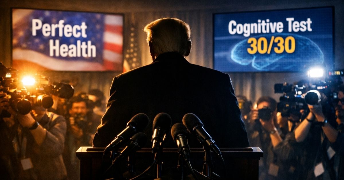 Trump de espaldas frente a reporteros