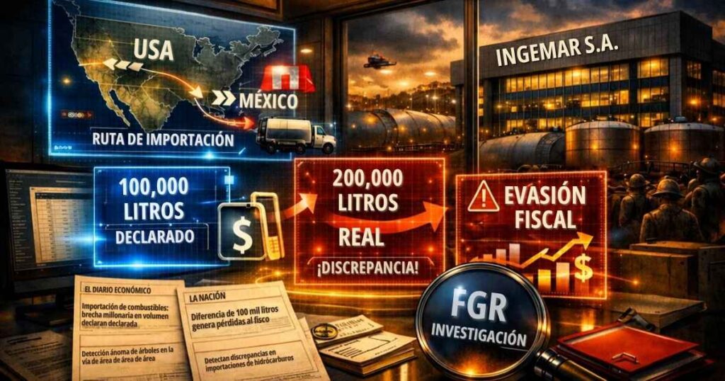 Imagen que representa el contrabando de combustible en México conocido como huachicol fiscal